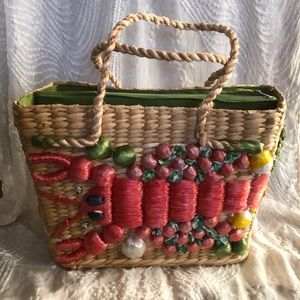 Straw lobster purse